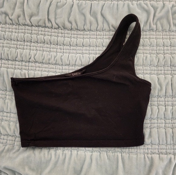 SHEIN Tops - Shein One Shoulder Black Bralette/Tank Size Small